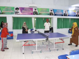 Wabup Nurkanaah Tinjau Venue Tenis Meja Porsenijar PGRI Sulsel