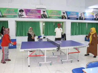 Wabup Nurkanaah Tinjau Venue Tenis Meja Porsenijar PGRI Sulsel